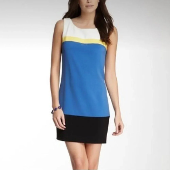 Z Adore Small Striped Shift Midi Dress Sleeveless Back Zipper Colorblock - Picture 1 of 9